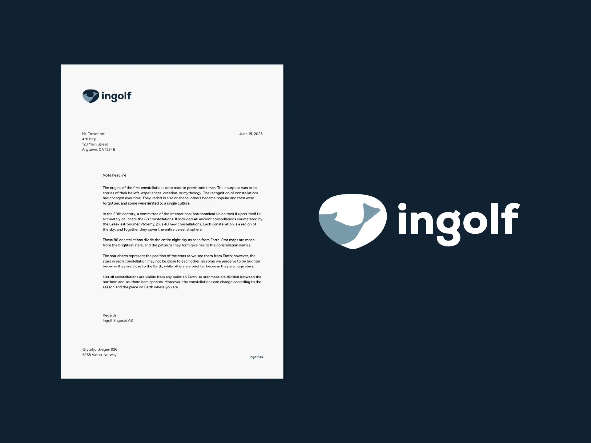 Ingolf Engeset brevark